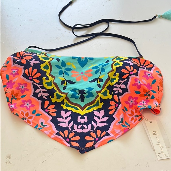 Sunshine 79 Sz 12 Multicolor Multi Patterned Bandana Style Bikini Top - Picture 1 of 7